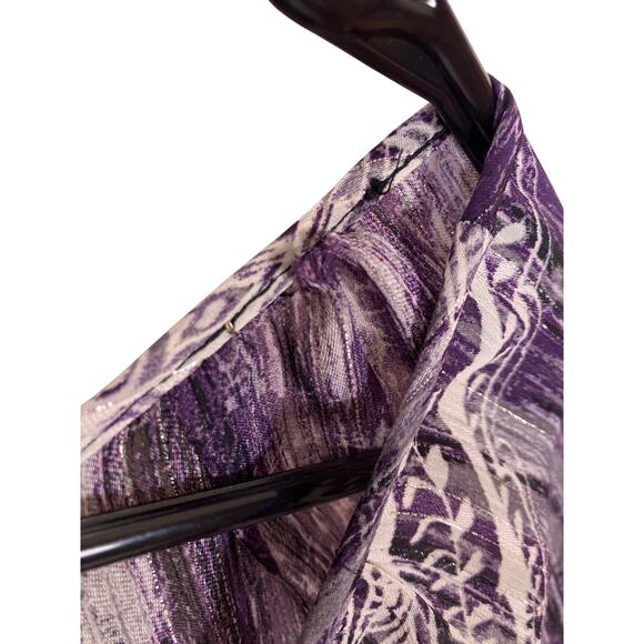 Glance Y2K Fairycore Purple Silver Paisley Shirt Women’s XL – Vintage Boho Top - Picture 5 of 6